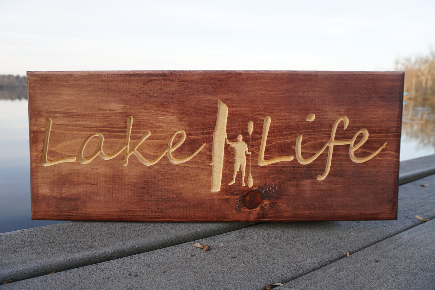 Lake Life Sign with Kayak