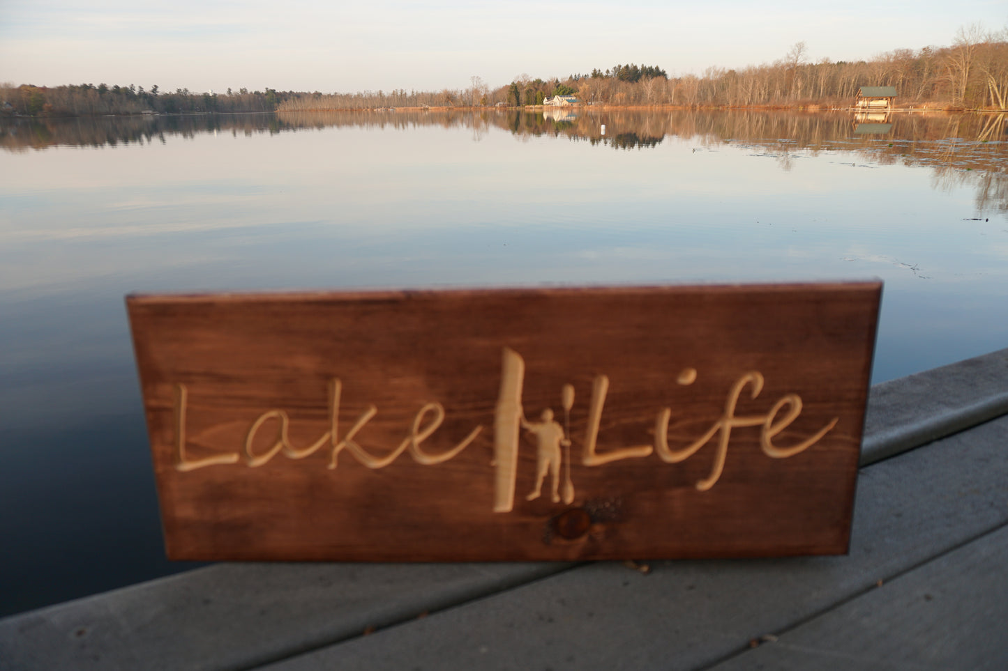 Lake Life Sign with Kayak