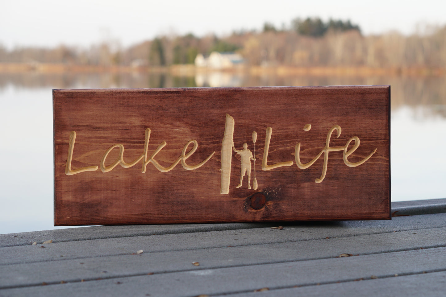 Lake Life Sign with Kayak