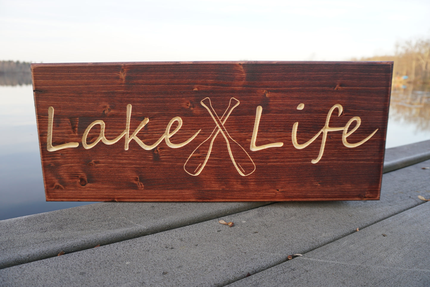 Lake Life Sign with Oars