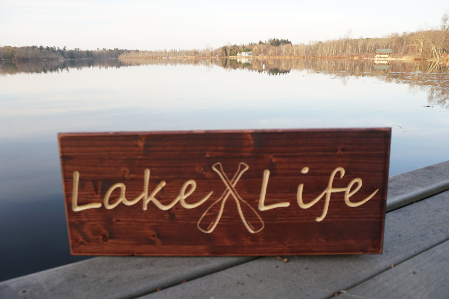 Lake Life Sign with Oars