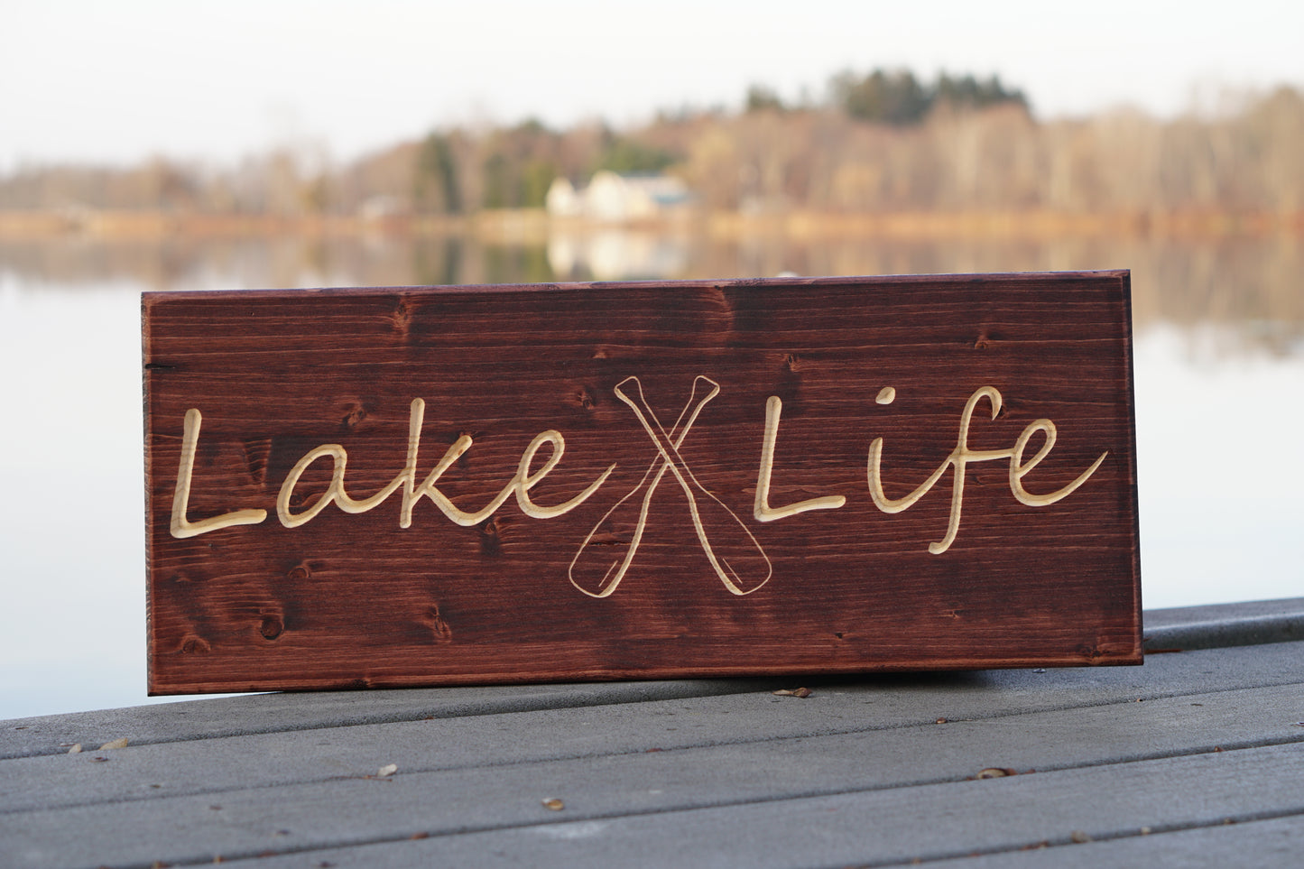 Lake Life Sign with Oars