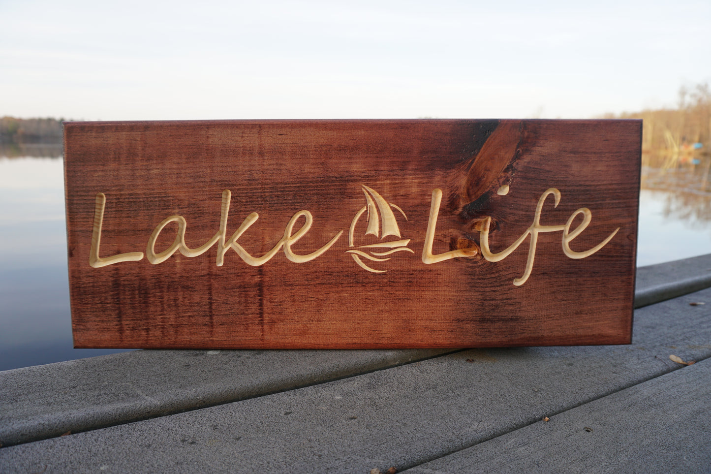 Lake Life Sign with Sailboat