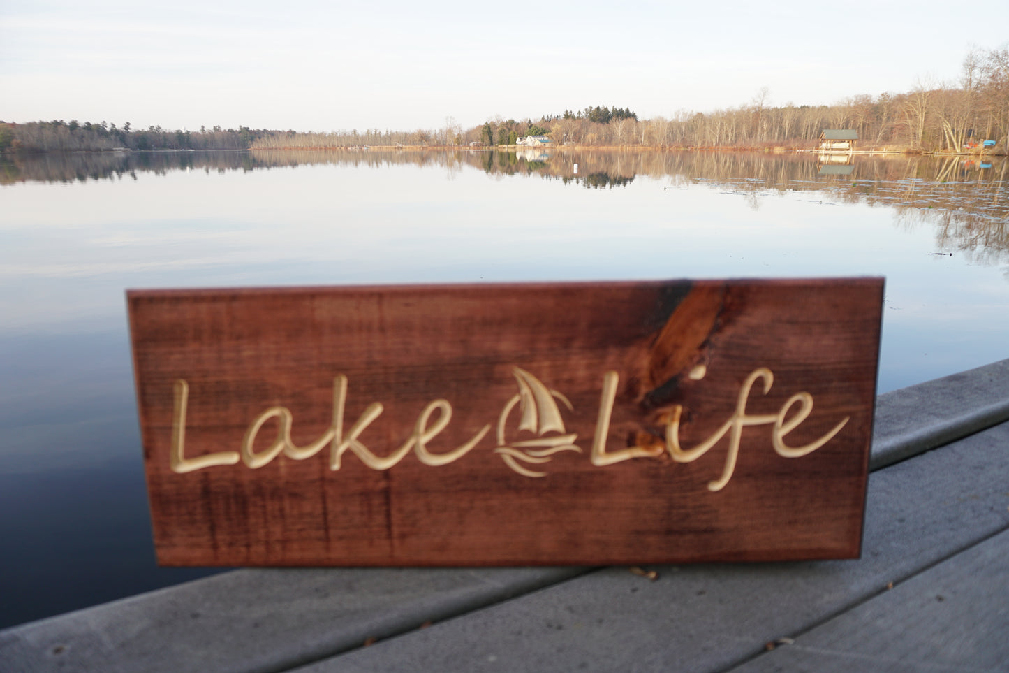 Lake Life Sign with Sailboat