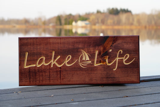 Lake Life Sign with Sailboat