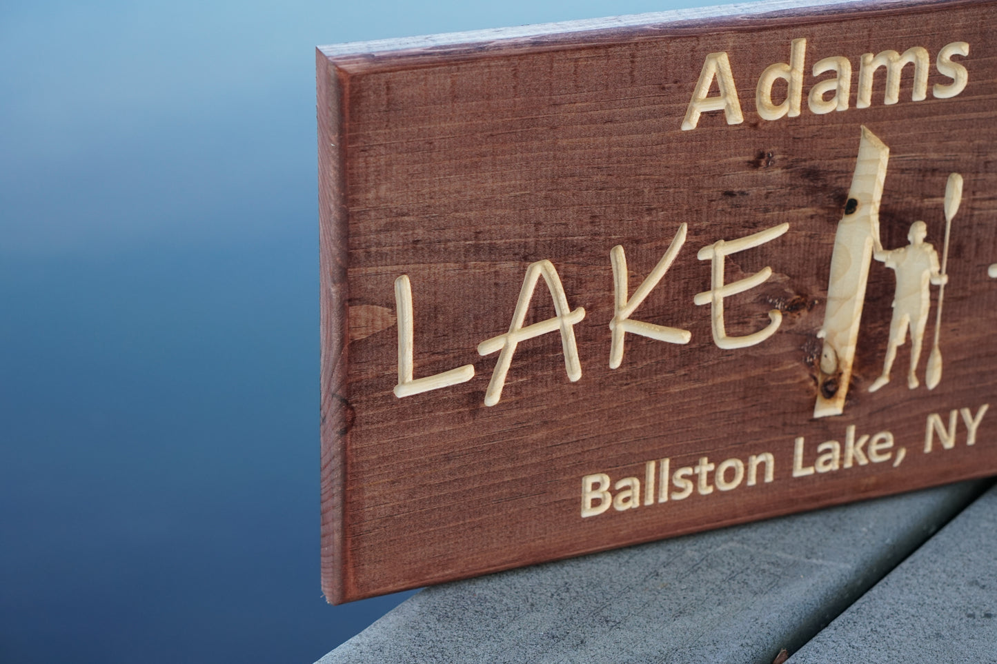 Custom Name and Lake Sign with Kayak