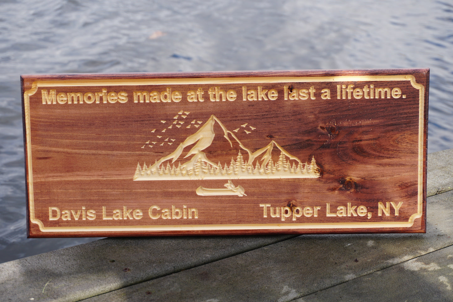 Mountain Lake Scene with Custom Text